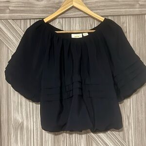 Maeve Navy blouse with Balloon sleeves